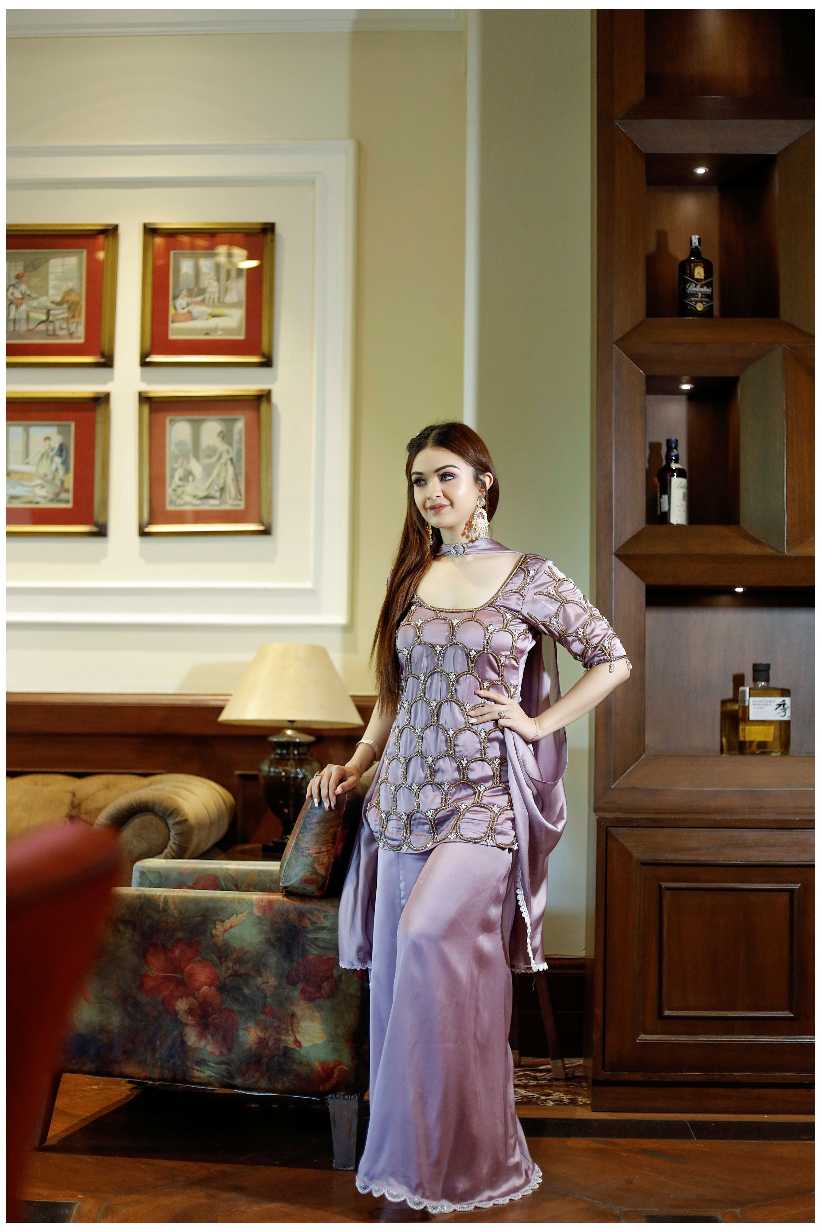 Lavender Sharara suit