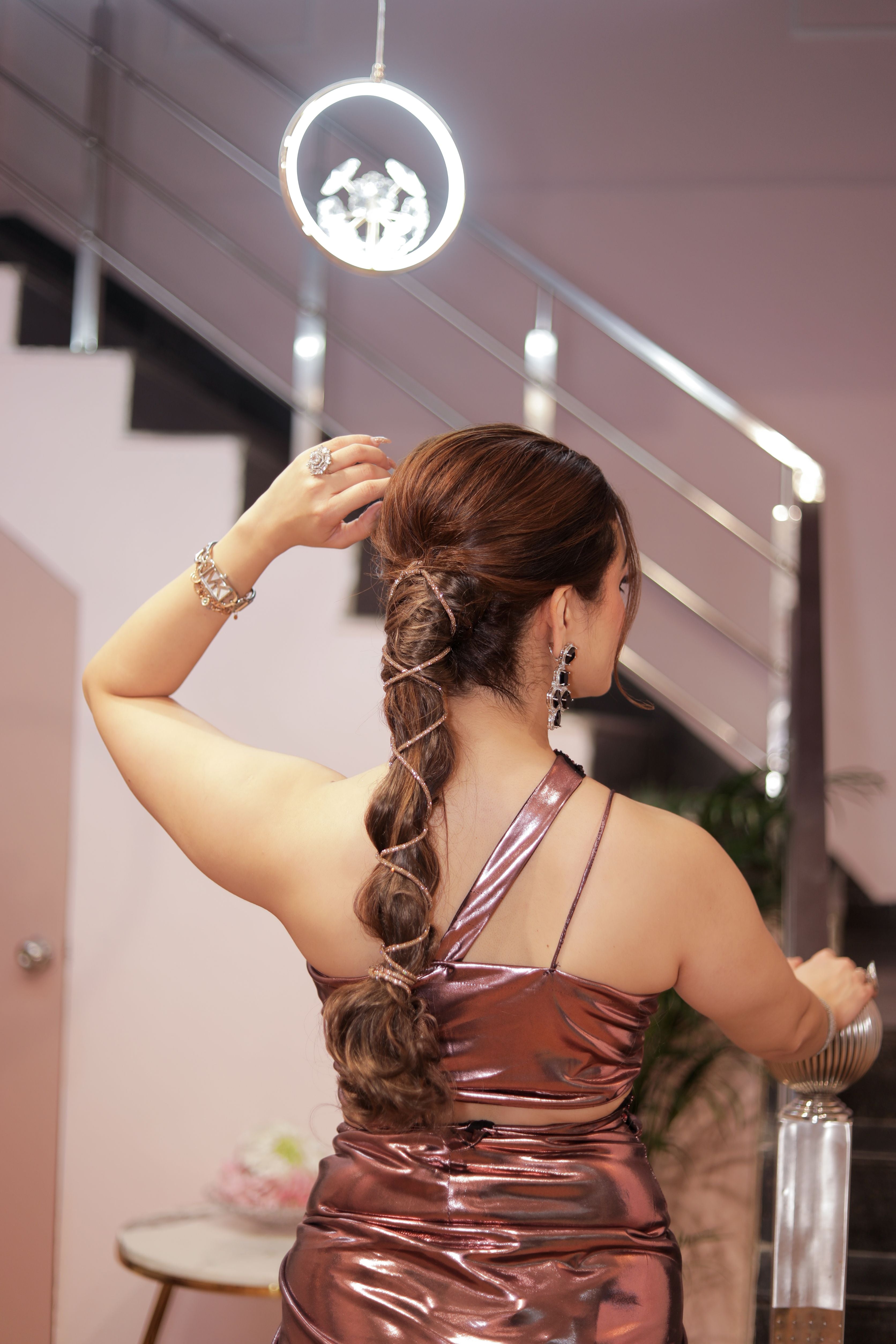 Mettalic Drape dress