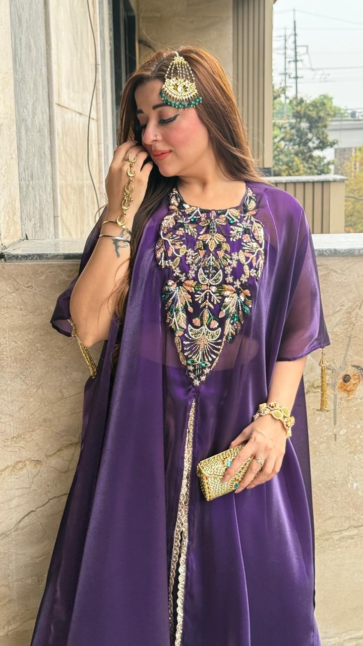 Purple Kaftan set