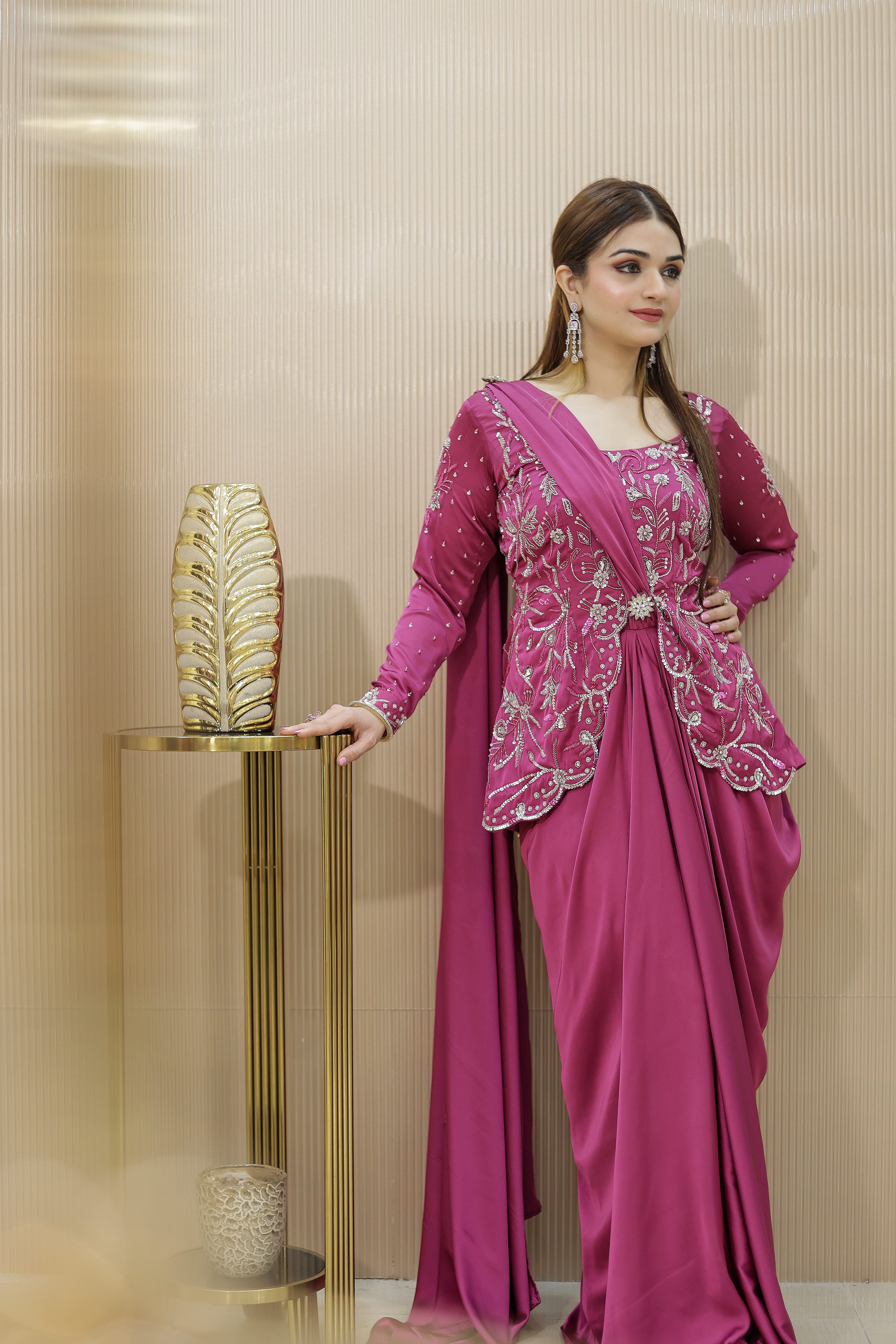 Rose Radiance Drape Gown