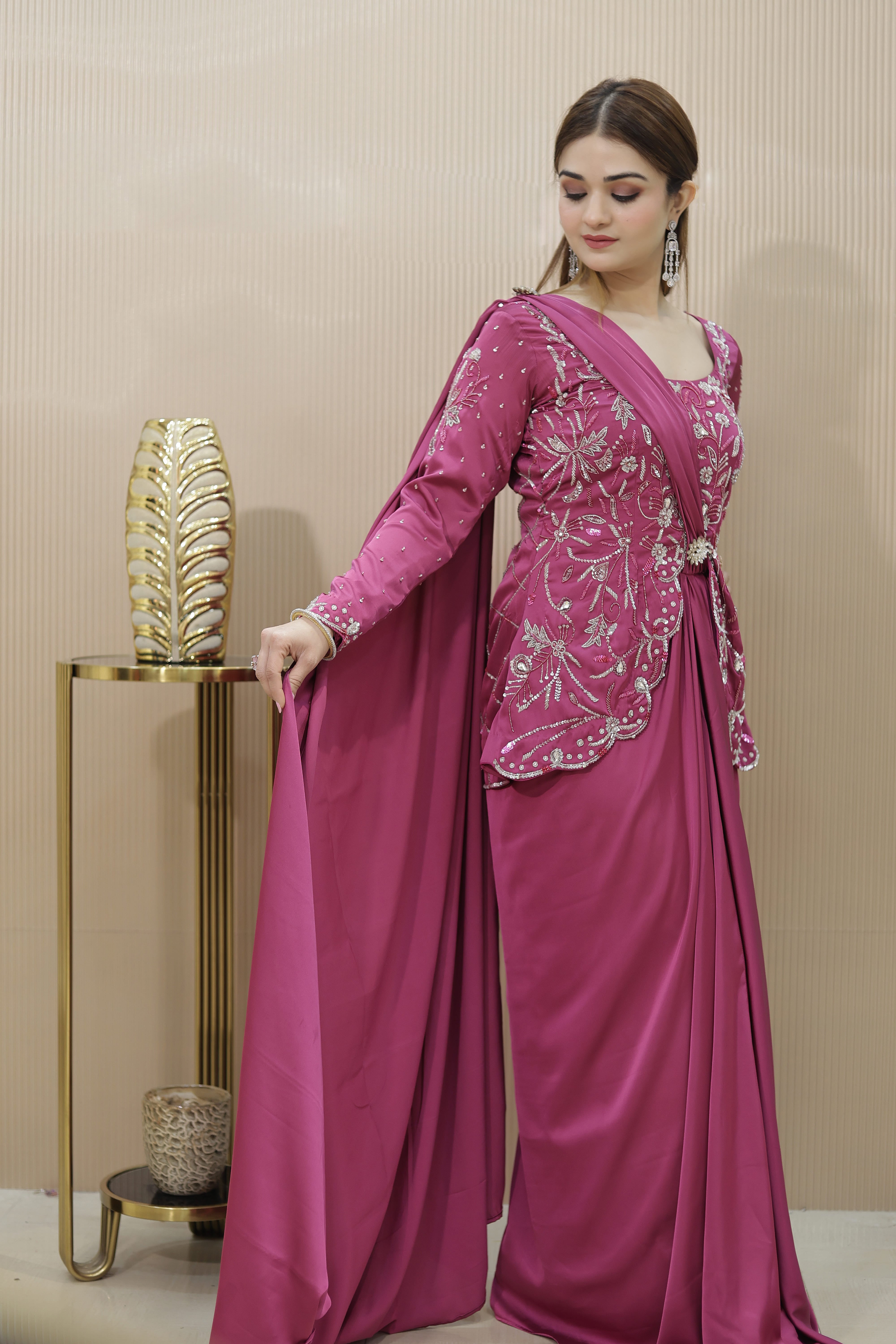 Rose Radiance Drape Gown