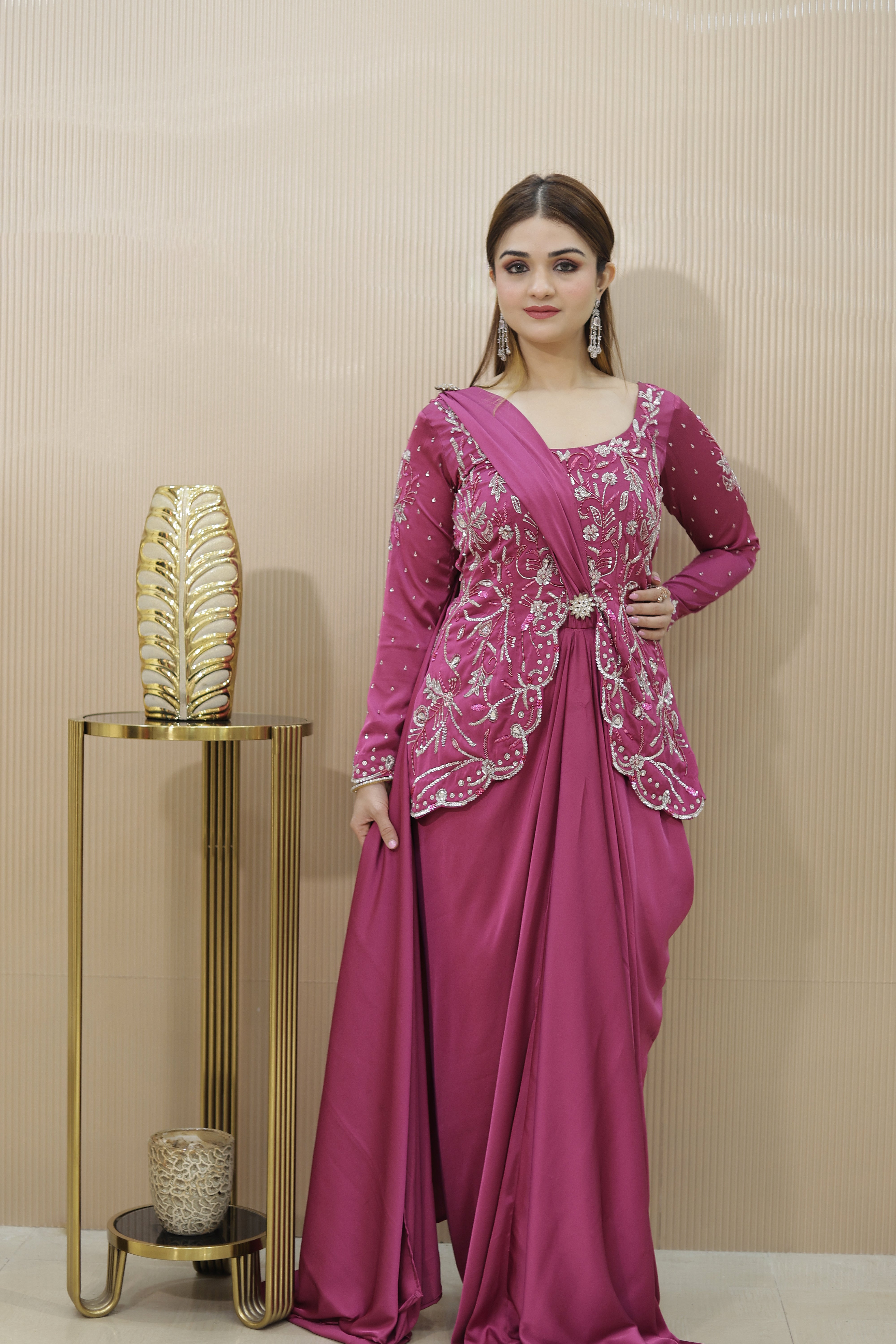 Rose Radiance Drape Gown