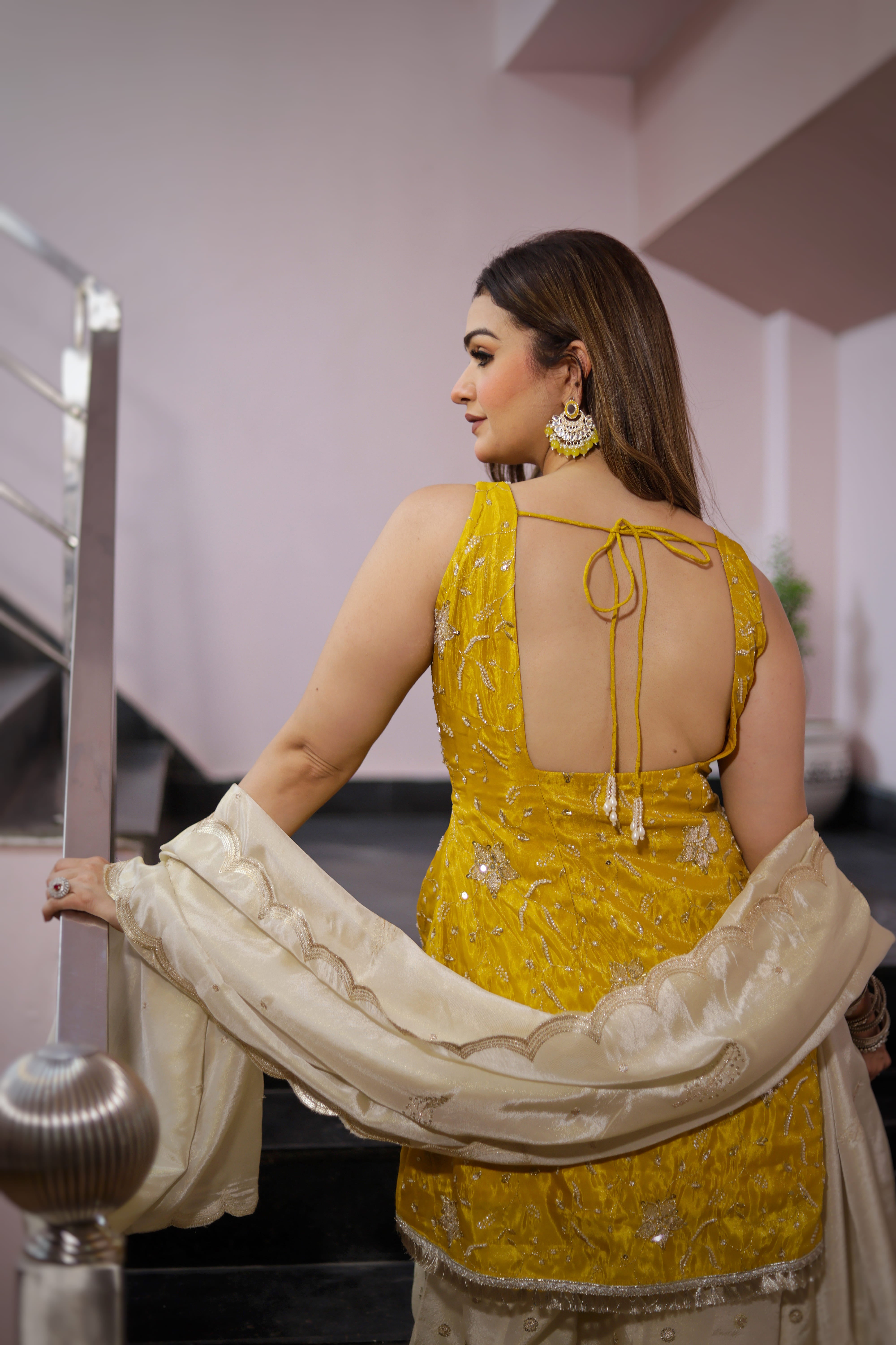 Golden Glow Sharara Set