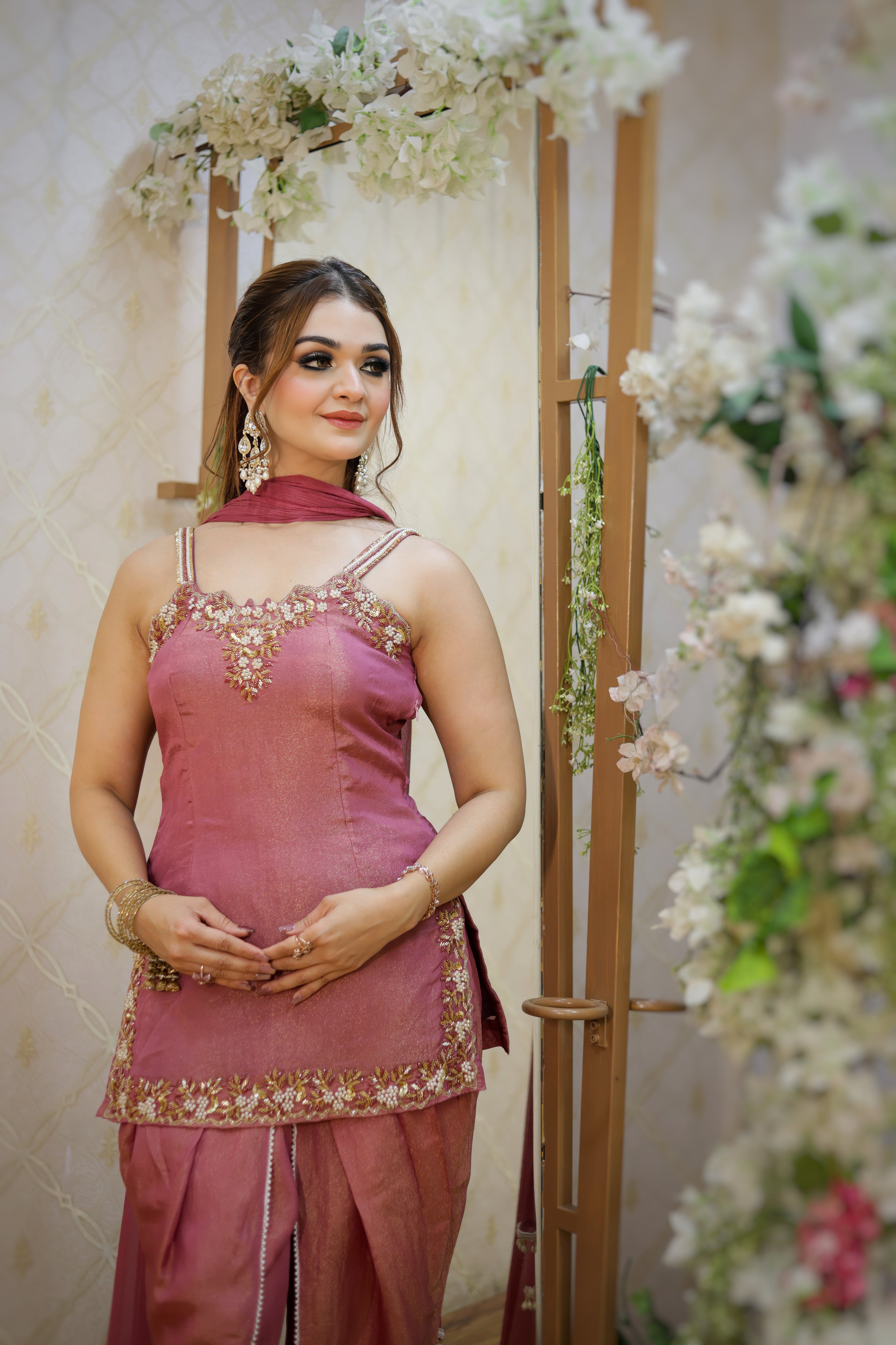 Rose Gold shirt with Tulip pants