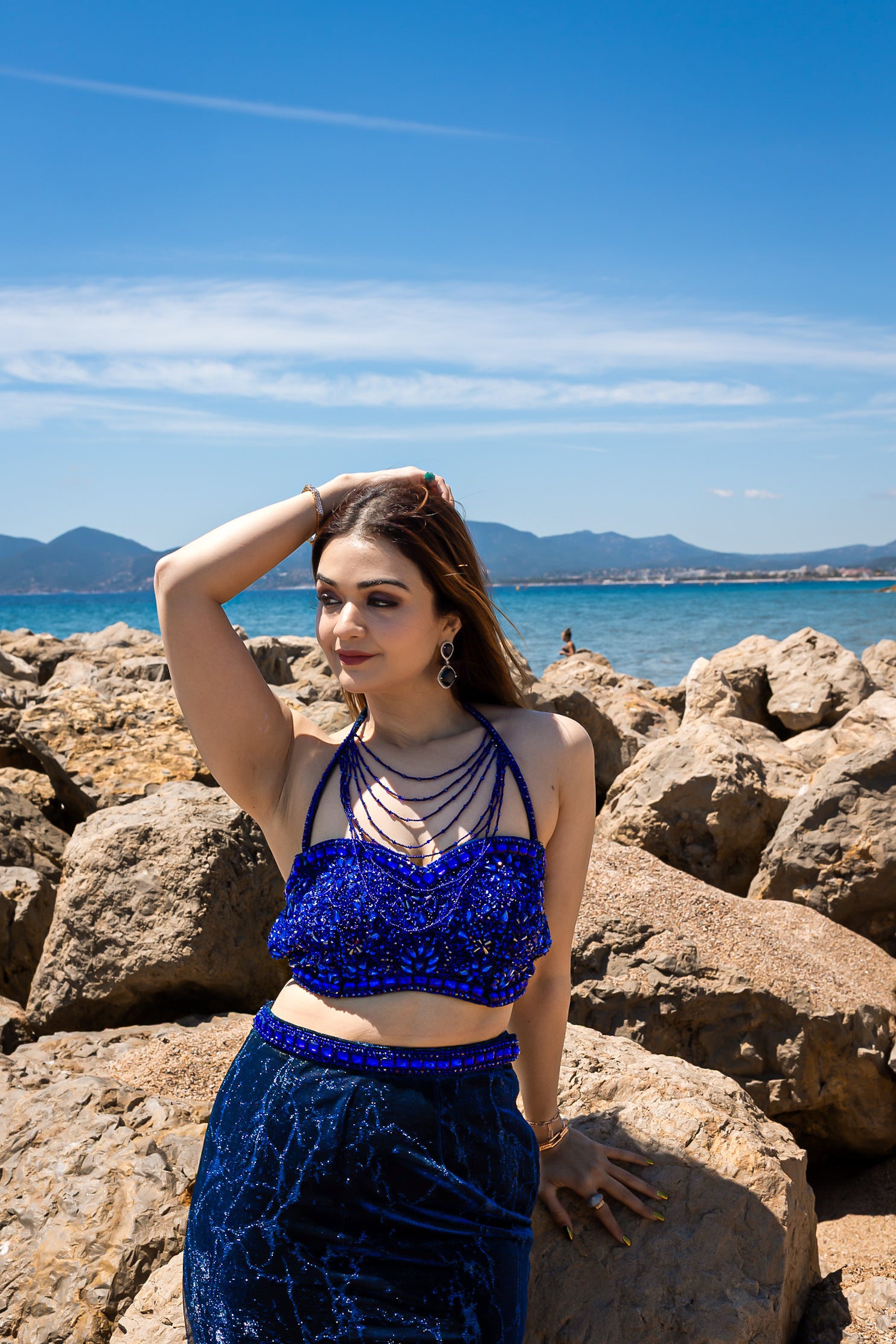 Royal Beaded Mermaid Skirt Set
