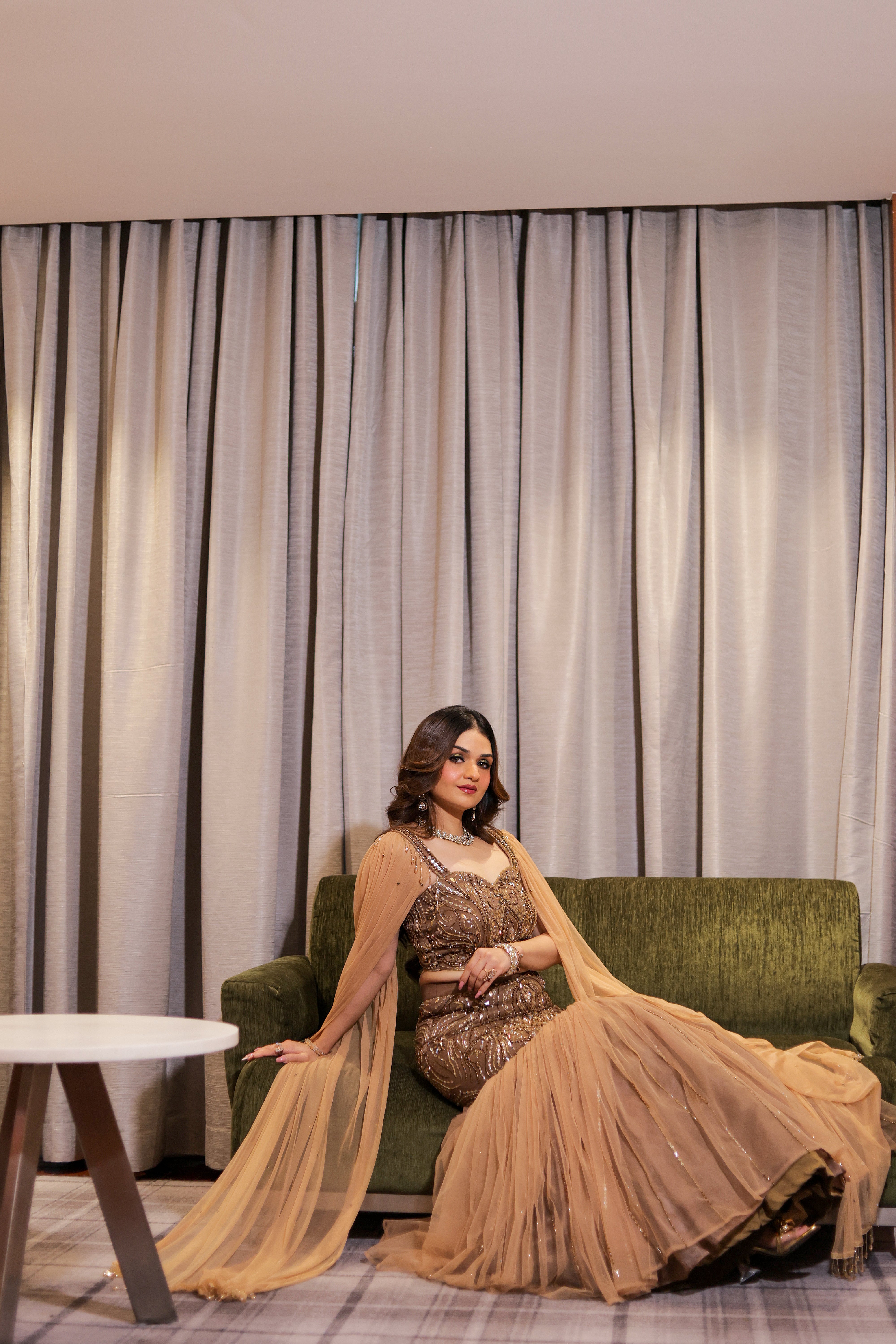 Copper Fishcut Lehenga