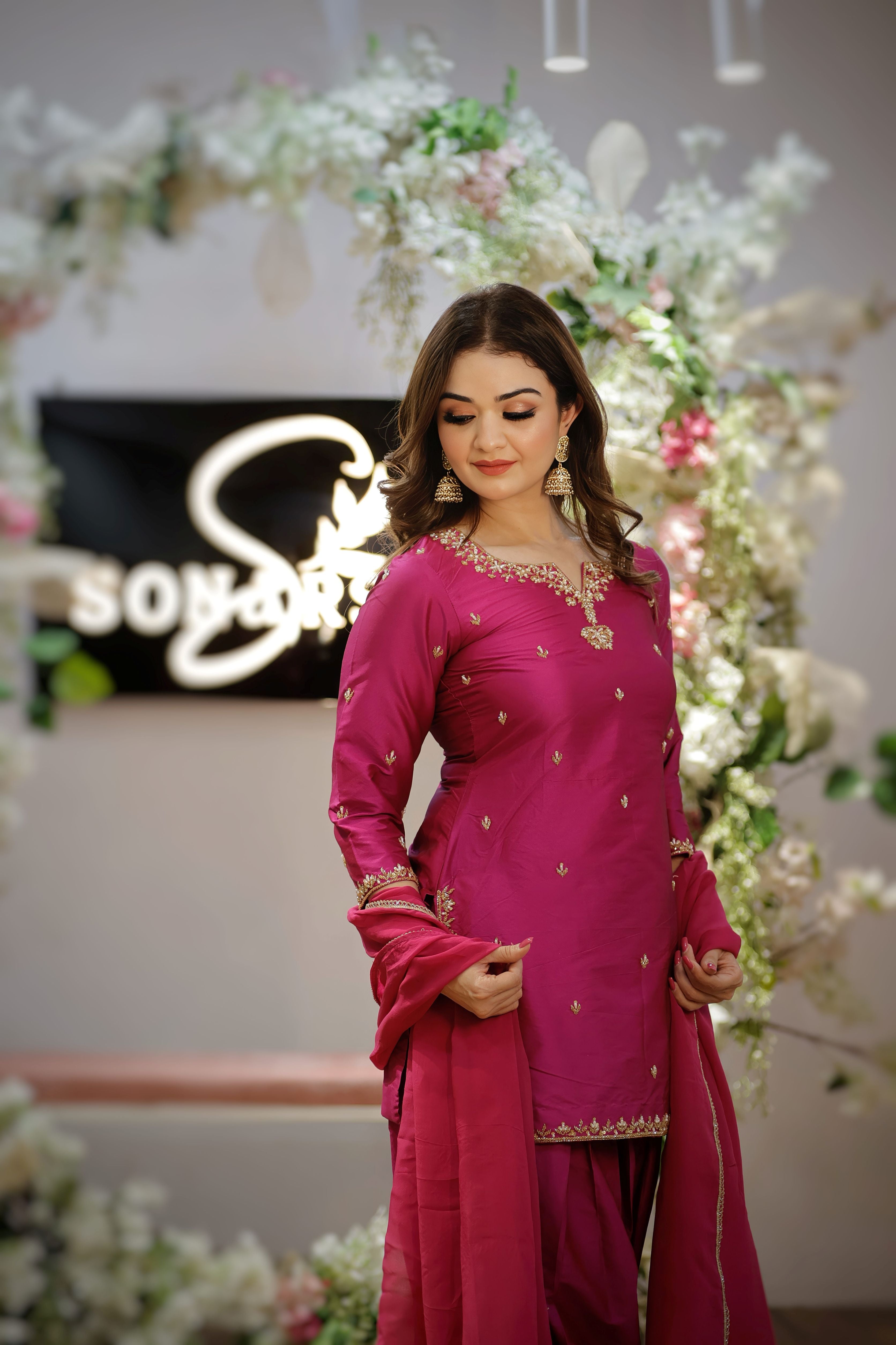 Fusia Pink suit with salwar